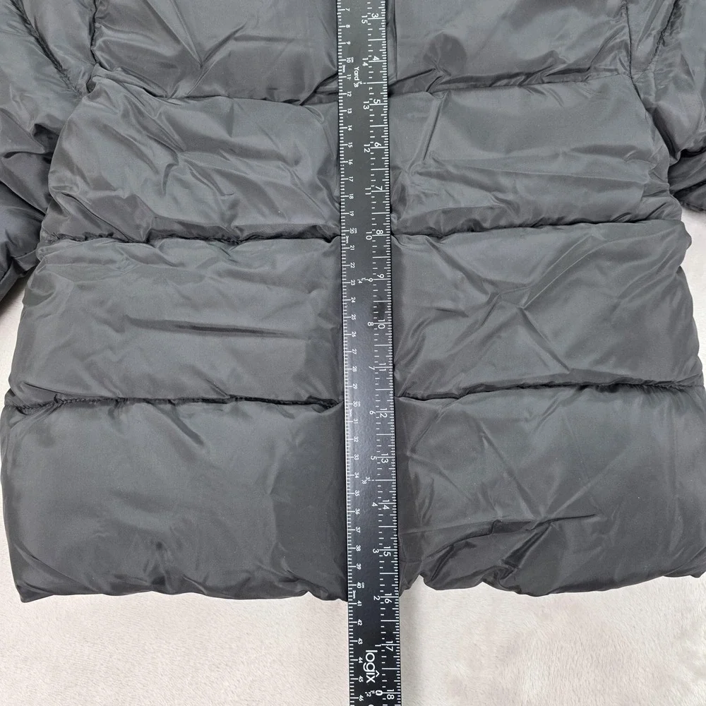 Reebok Jacket Youth 5/6 Black Hooded Puffer Faux Fur Sherpa Lined Winter O2RB697